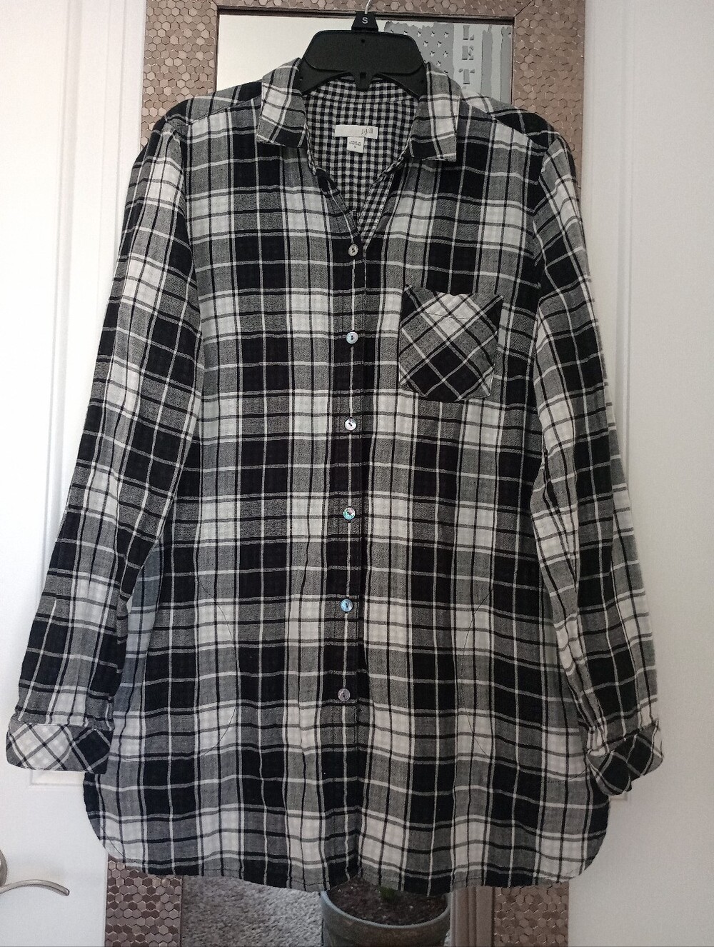 J. Jill Plaid Button Down Shirt